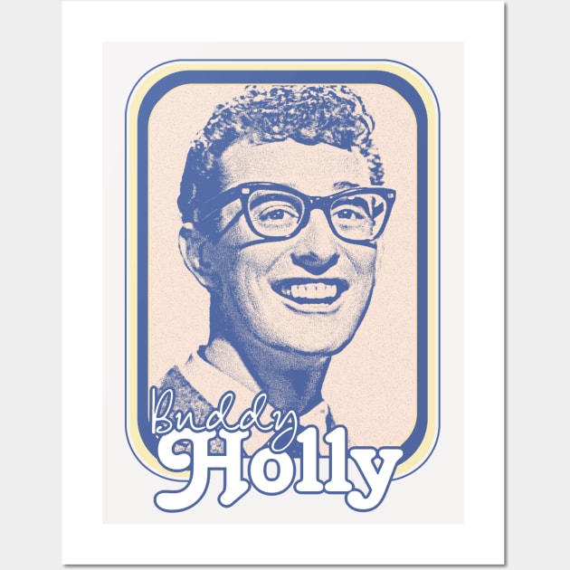 Buddy Holly - Retro Nostalgia Graphic Design Wall Art by DankFutura